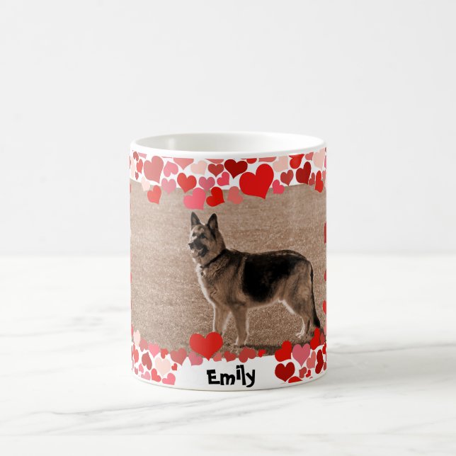 Custom Hearts German Shepherd Foto Tasse (Mittel)