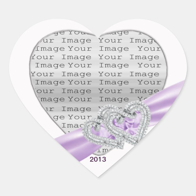 Custom Hearts Lavender Ribbon Stickers (Vorderseite)