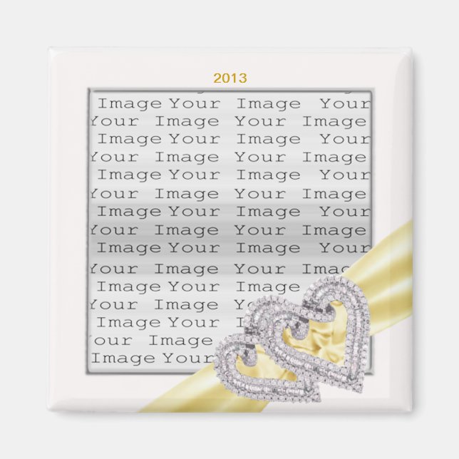 Custom Hearts Lemon Ribbon Magnet (Vorne)