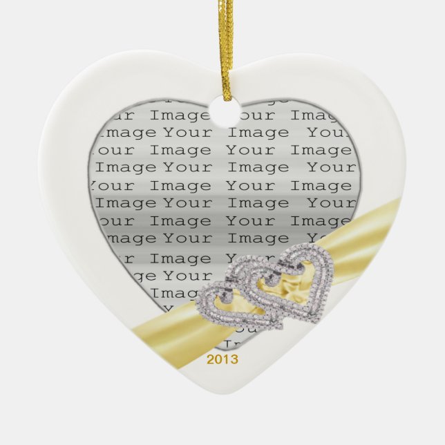 Custom Hearts Lemon Ribbon Ornament (Vorne)