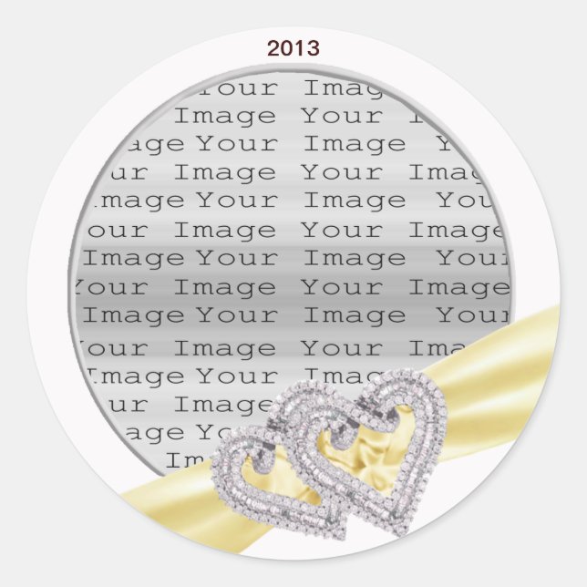 Custom Hearts Lemon Ribbon Stickers (Vorderseite)