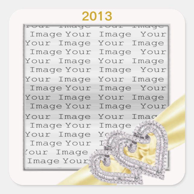 Custom Hearts Lemon Ribbon Stickers (Vorderseite)