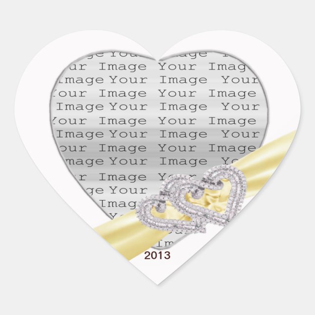Custom Hearts Lemon Ribbon Stickers (Vorderseite)