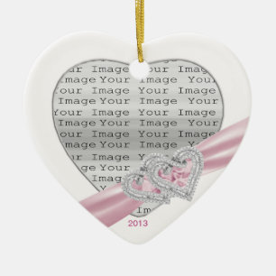 Custom Hearts Pastel Rosa Band Ornament