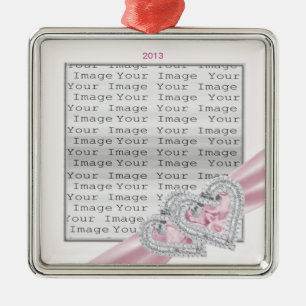 Custom Hearts Pastel Rosa Band Ornament