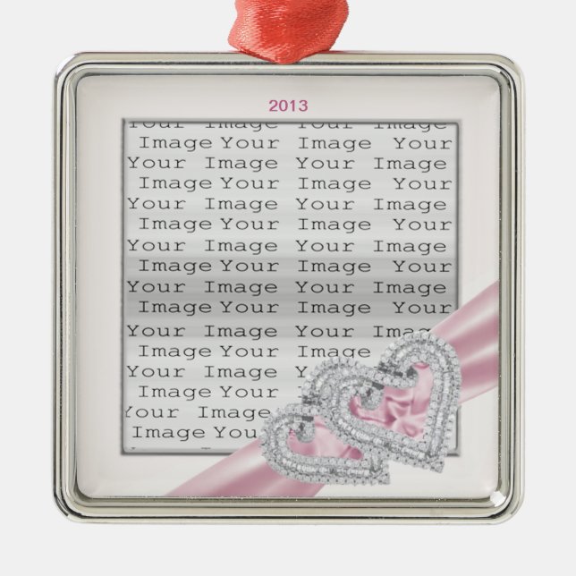 Custom Hearts Pastel Rosa Band Ornament (Vorne)