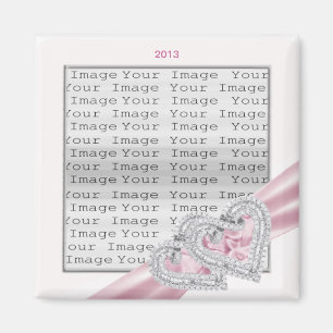 Custom Hearts Pastellfarben Rosa Band Magnet