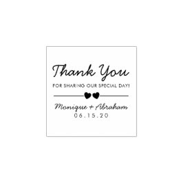 Custom Hearts & Typografy Danke Hochzeit Gummistempel