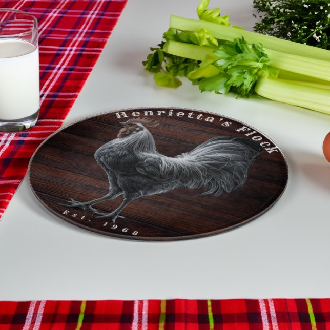 Custom Heirloom Rooster Bauernhof Schneidebrett (Stylish Rustic Farmhouse Cutting Board)