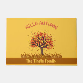 Custom "Hello Autumn" farbenfrohe Herbstlaub Doorm Fußmatte