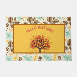 Custom "Hello Autumn" farbenfrohe Herbstlaub Doorm Fußmatte