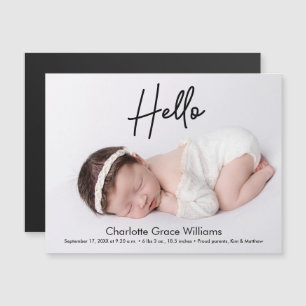 Custom Hello baby Girl Foto Geburtsankündigung Magneteinladung