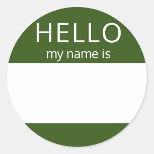 Custom HELLO Mein Name ist Aufkleber Abzeichen Lee