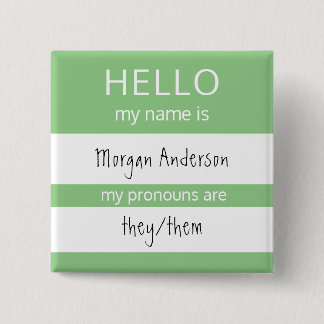 Custom HELLO Mein Name Pronouns ist Abzeichen Button