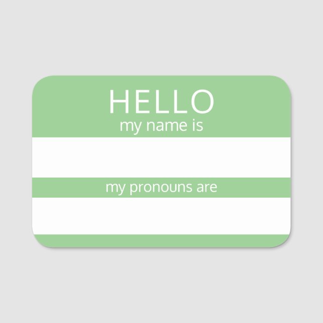 Custom HELLO Mein Name Pronouns ist Abzeichen Namensschild (Vorderseite)