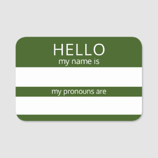 Custom HELLO Mein Name Pronouns ist Abzeichen Namensschild