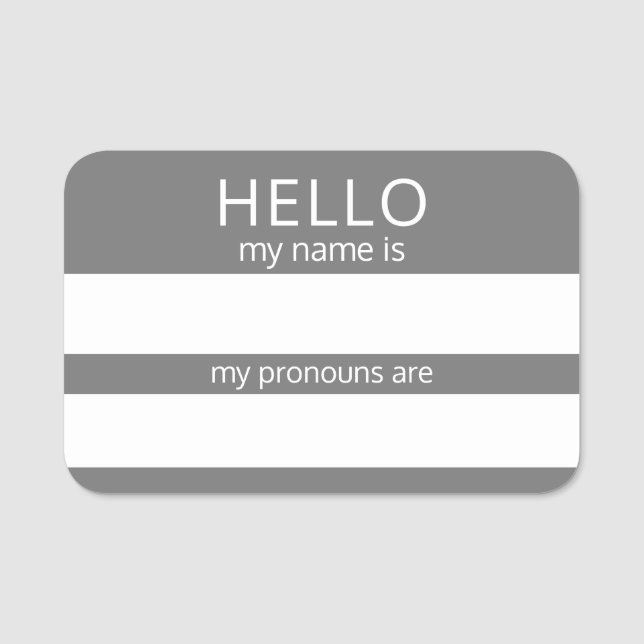 Custom HELLO Mein Name Pronouns ist Abzeichen Namensschild (Vorderseite)