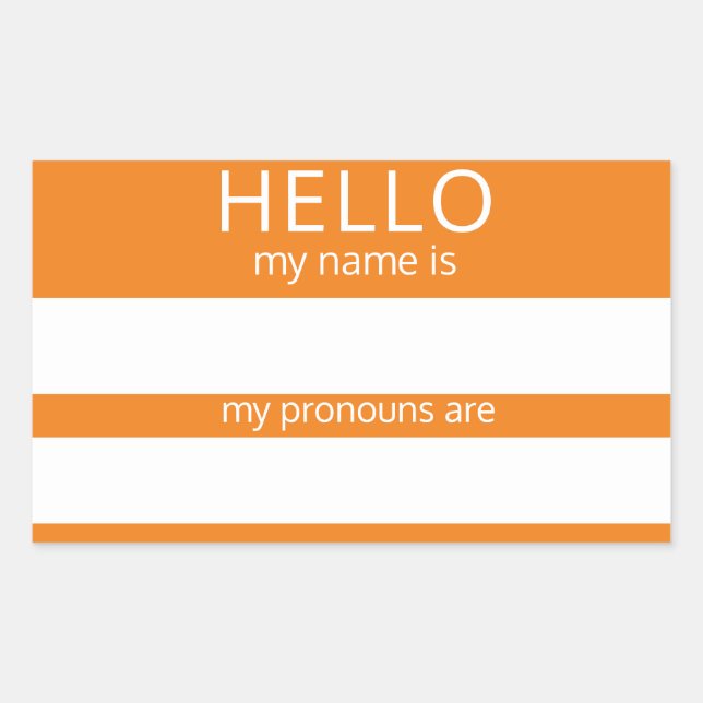 Custom HELLO Mein Name Pronouns ist Abzeichen Rechteckiger Aufkleber (Vorderseite)