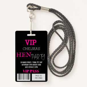 Custom Hen Party Festival Access Pass VIP Ausweis