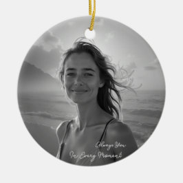 Custom Her Portrait – Simple Photo Gift for Her Keramik Ornament
