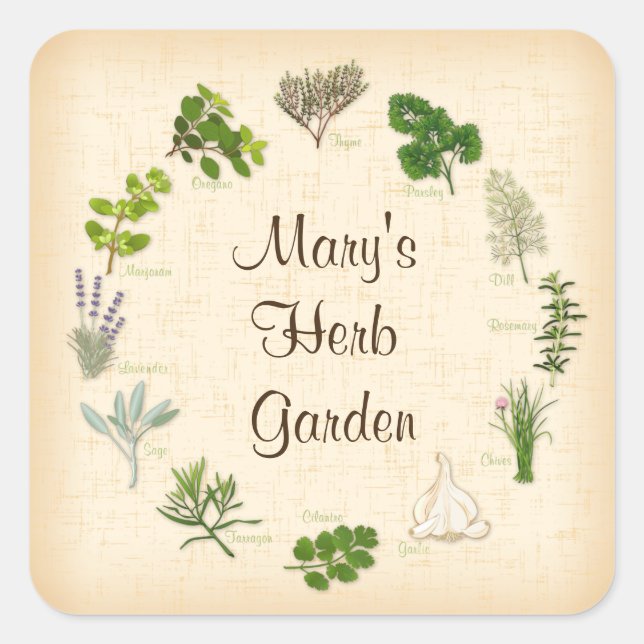 Custom Herb Garden Stickers (Vorderseite)