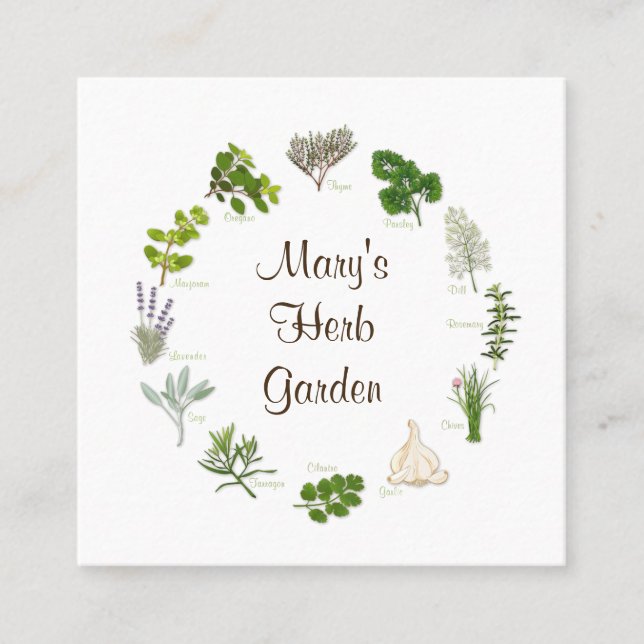 Custom Herd Garden Business Card Quadratische Visitenkarte (Vorderseite)