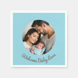 Custom Herzlichen Glückwunsch Baby Blue Baby Serviette