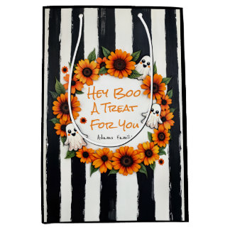Custom Hey Boo Trick oder Ghost floral Design beha Mittlere Geschenktüte