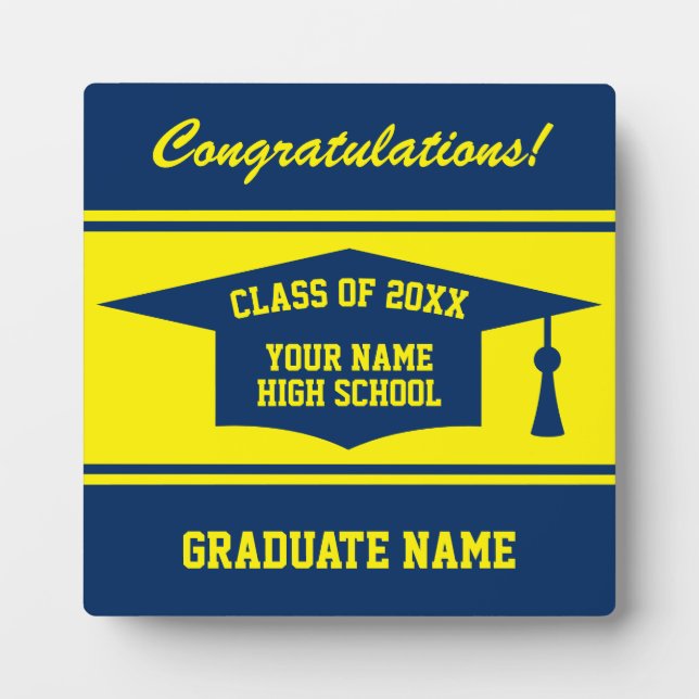 Custom High School Abschluss Class of 20XX Geschen Fotoplatte (Vorderseite)