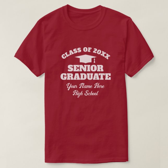 Custom High School Abschluss to Shirt for Senioren (Design vorne)