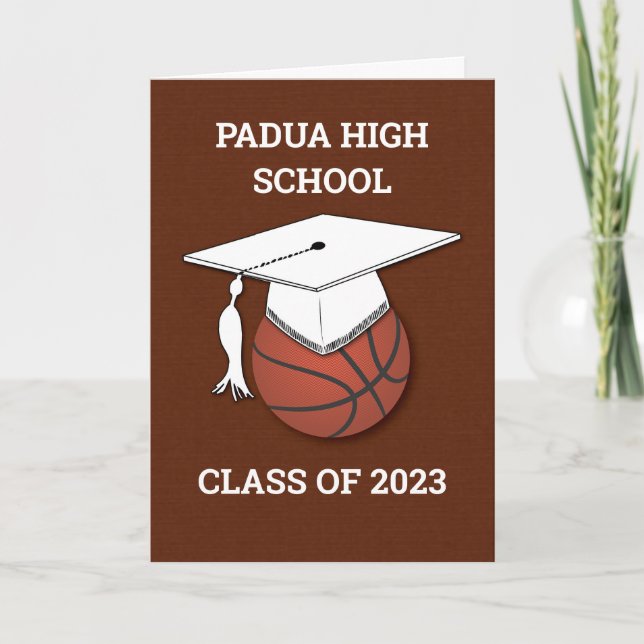 Custom High School and Year, 2023 Abschluss Brown Karte (Vorderseite)