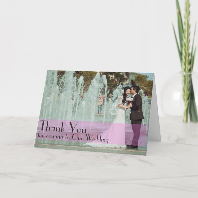 Custom Hochzeit Foto danke Ihnen Karte pink (Vorderseite)