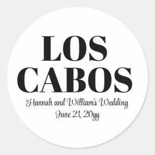 Custom Hochzeit in Urlaubsort Willkommen in Los Ca Runder Aufkleber