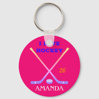 Custom Hockey Girl Niedlich Pastel Ombre Sticks/Pu Schlüsselanhänger