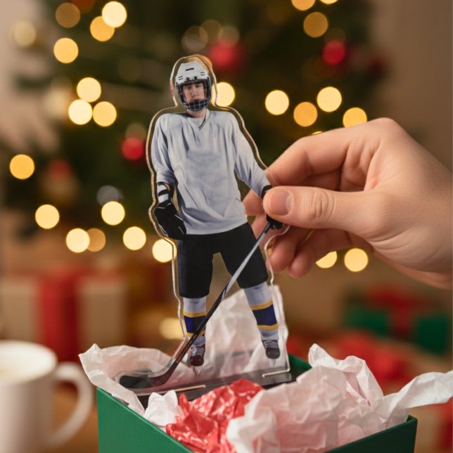Custom Hockey Player Acrylic Fotoskulptur (Custom Hockey Player Acrylic Photo Sculpture)