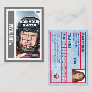 Custom Hockey Trading Card (Gray) Fügen Sie Ihre S Telefonnummerkarte