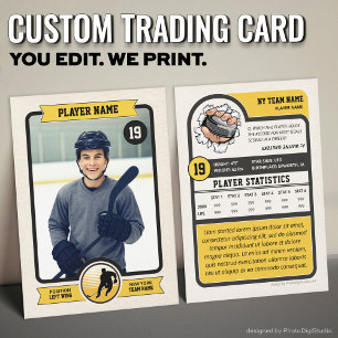 Custom Hockey Trading Card, Vintag Player Card Telefonnummerkarte