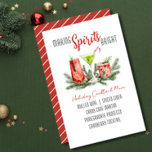 Custom Holiday Bar Menu - Spirituosen hell machen