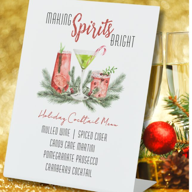 Custom Holiday Bar Menu - Spirituosen hell machen Sockelschild (Von Creator hochgeladen)