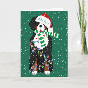 Custom Holiday Bernese Mountain Christmas Dog Feiertagskarte