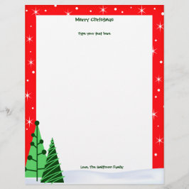 Custom Holiday / Christmas Trees Letter Stationary