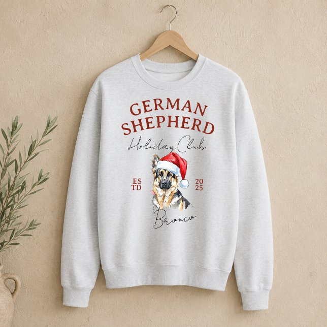 Custom Holiday Club German Shepherd Sweatshirt (German Shepherd Winter Holiday Club Sweatshirt)