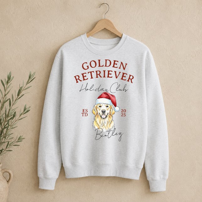 Custom Holiday Club Sweatshirt (Golden Retriever Winter Holiday Club Sweatshirt)
