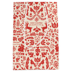 Custom Holiday Folk Art Mittlere Geschenktüte