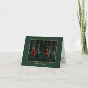 Custom Holiday Foto Gold Leaf Faltkarte Feiertagskarte