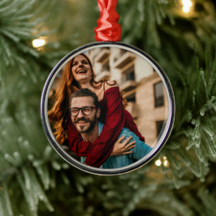 Custom Holiday Fun Foto Ornament Aus Metall