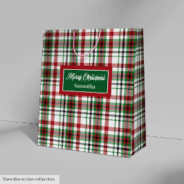 Custom Holiday Gift Bags Classic Red Green Plaid Mittlere Geschenktüte