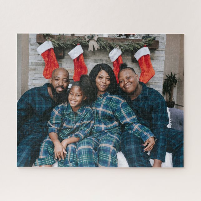 Custom Holiday Personalisiert Foto Weihnachten Puzzle (Horizontal)