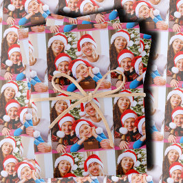 Custom Holiday Photo Collage Geschenkpapier Set