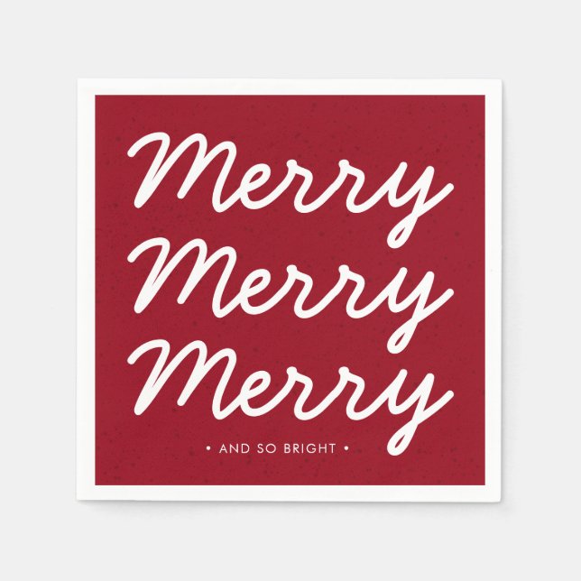 Custom Holiday Red Frohe Weihnachten Serviette (Vorderseite)